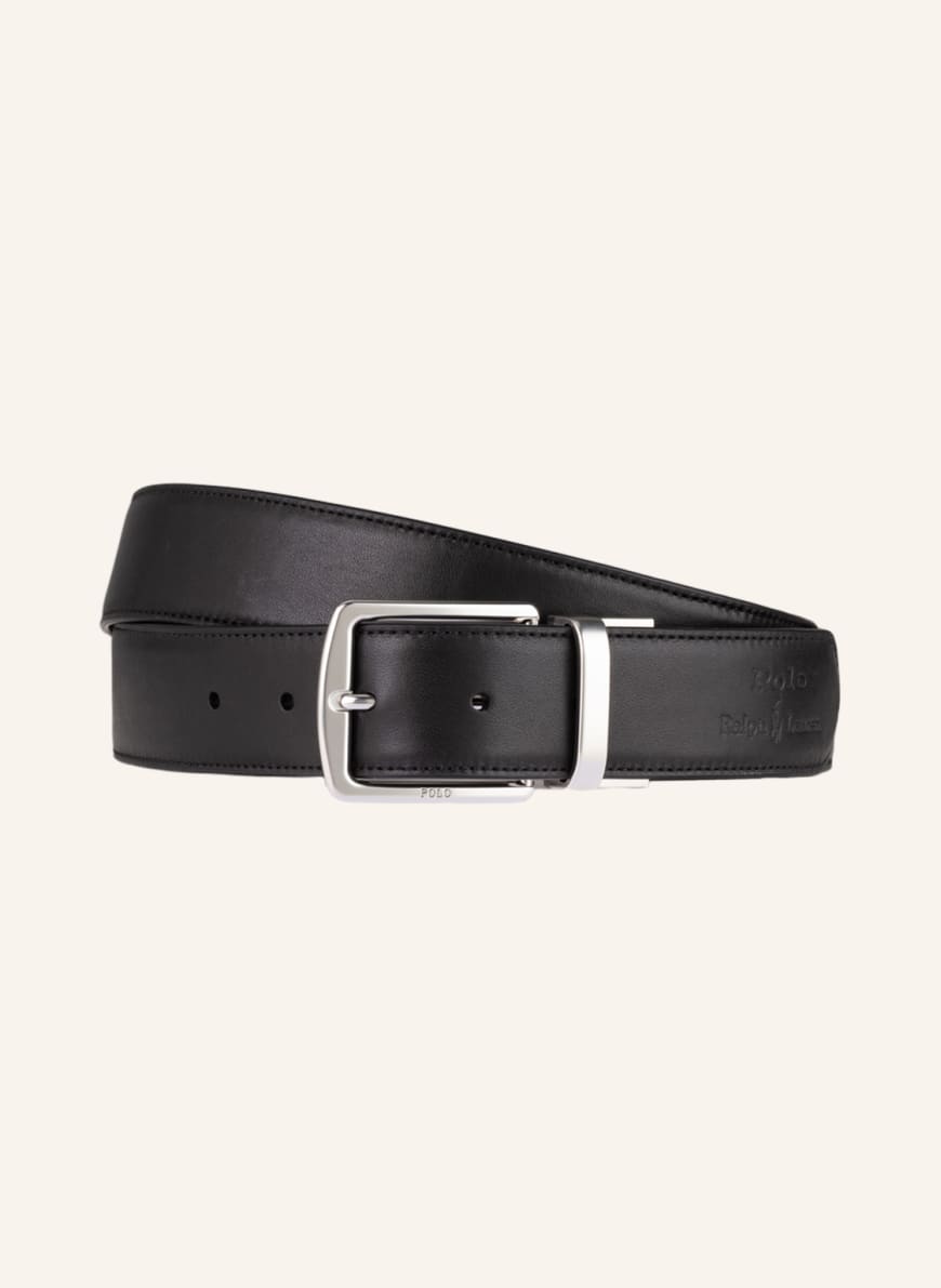 POLO RALPH LAUREN Set: Card case and leather belt, Color: BLACK (Image 1)