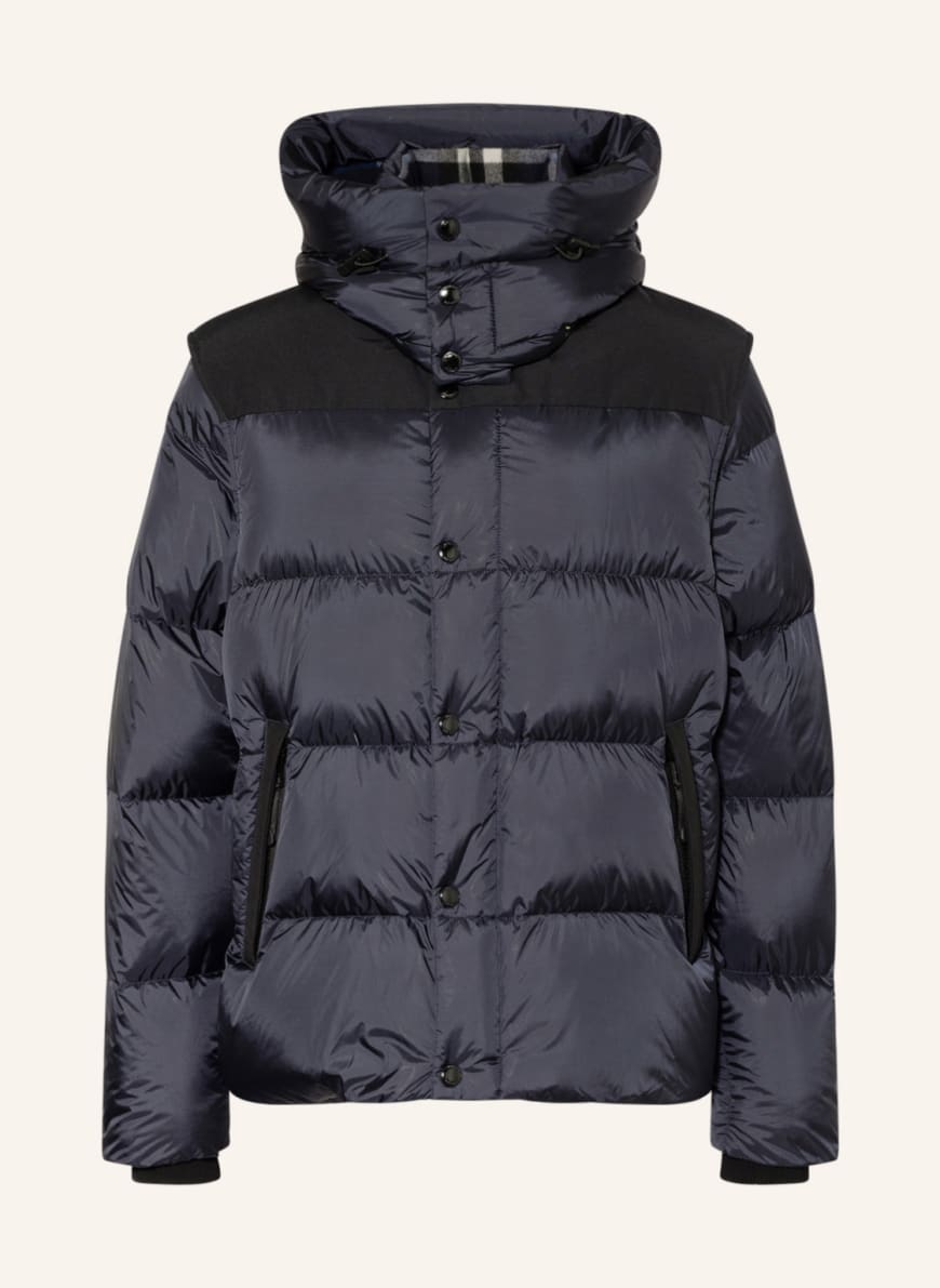 BURBERRY Down jacket with detachable hood and sleeves in dark blue/ black |  Breuninger