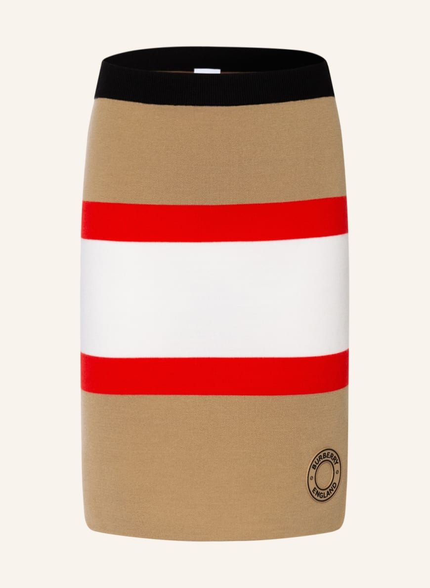 BURBERRY Strickrock, Farbe: BEIGE/ ECRU/ ROT (Bild 1)