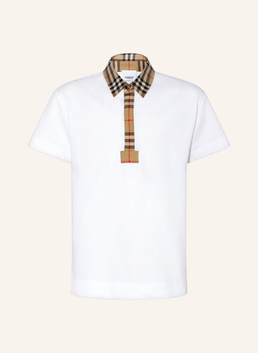 BURBERRY Piqué-Poloshirt, Farbe: WEISS (Bild 1)