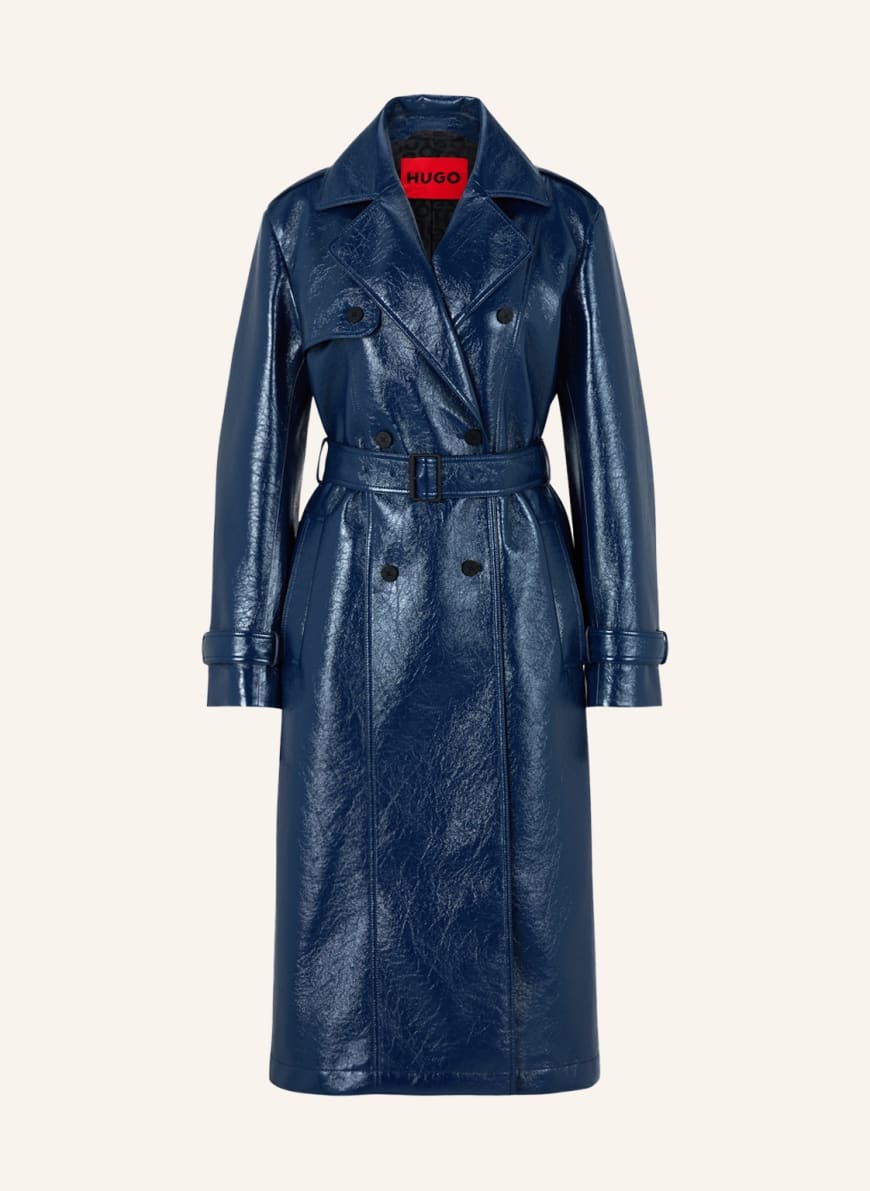 Hugo boss leather trench coat deals