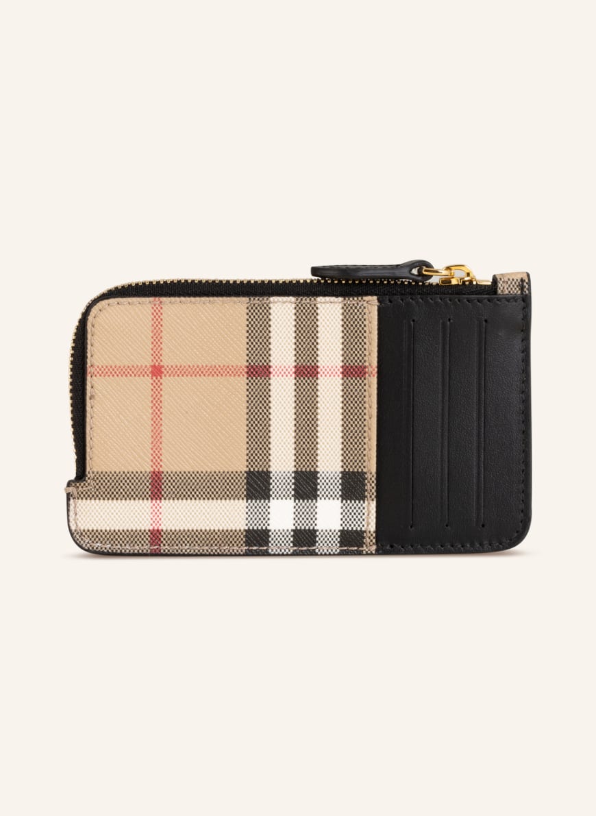 BURBERRY Card case SOMERSET with coin compartment in beige/ black/ red |  Breuninger