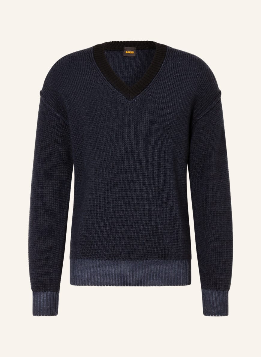 Hugo boss navy deals v neck jumper
