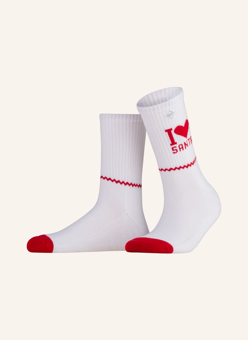 J.CLAY Socks I LOVE SANTA, Color: WHITE/ DARK RED(Image 1)
