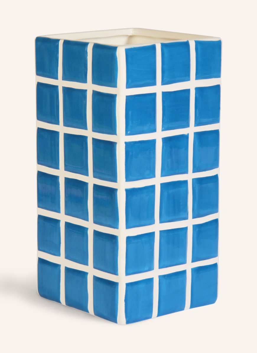 &k amsterdam Vase TILE, Farbe: BLAU/ WEISS (Bild 1)