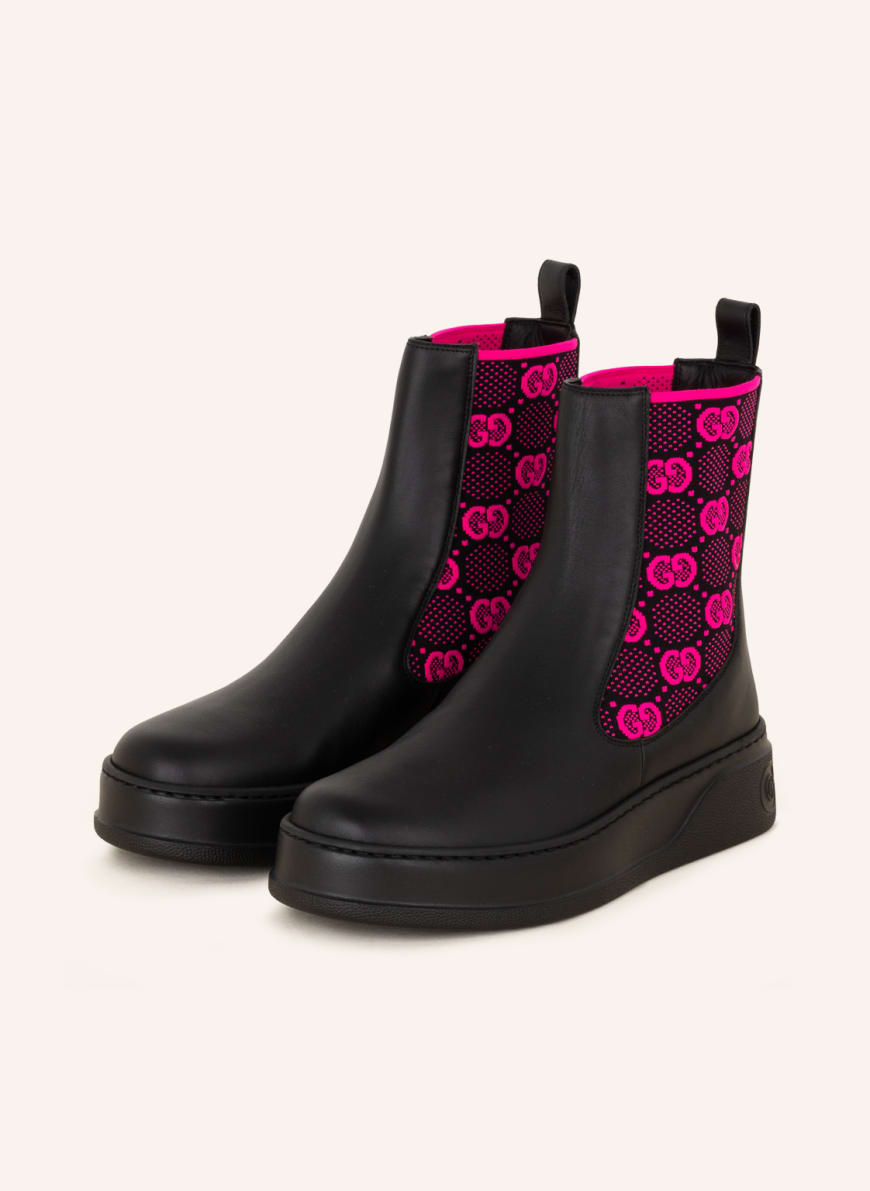 GUCCI  boots , Color: BLACK/ NEON PINK (Image 1)