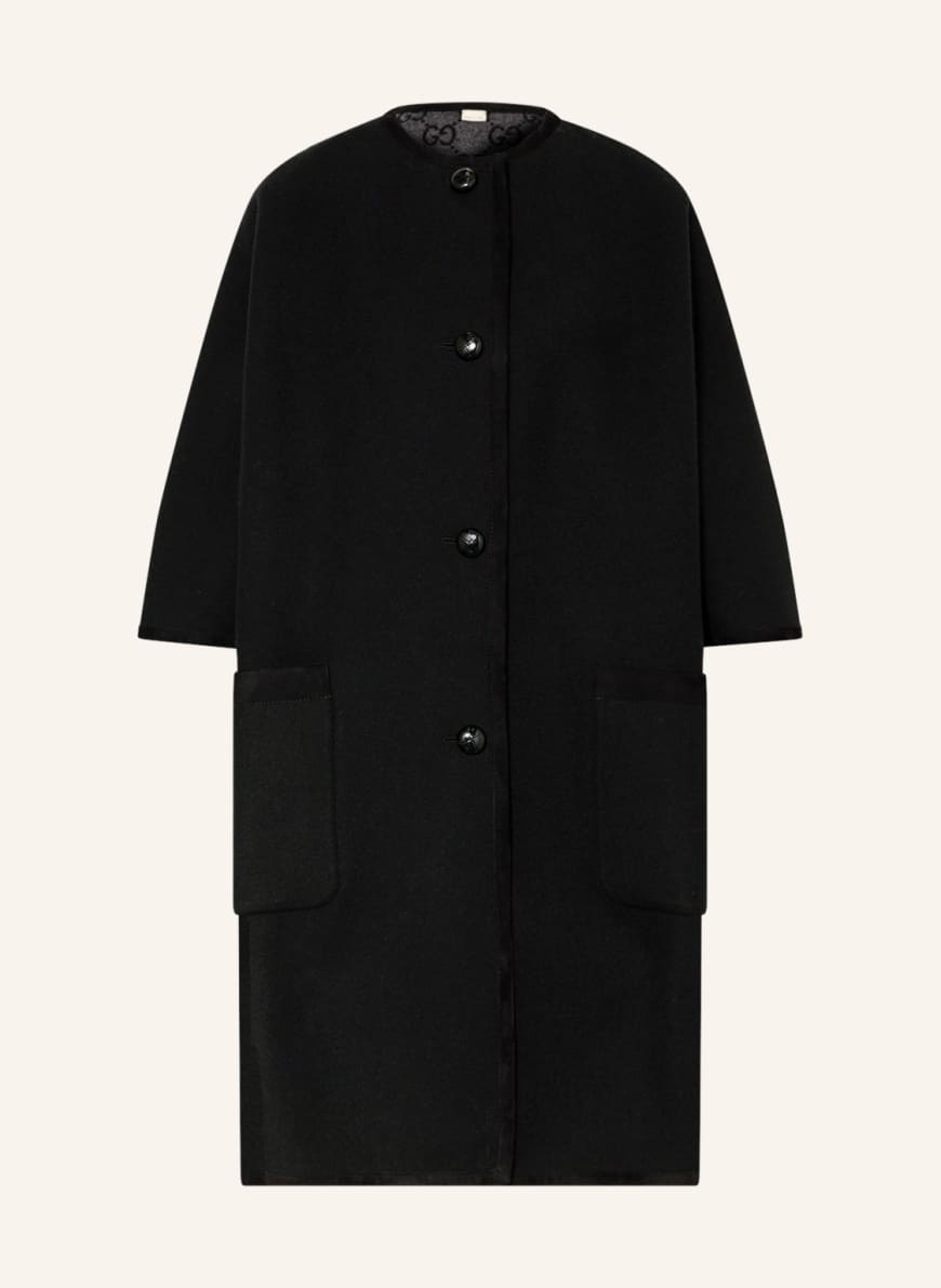 GUCCI Reversible wool coat, Color: BLACK/ GRAY (Image 1)