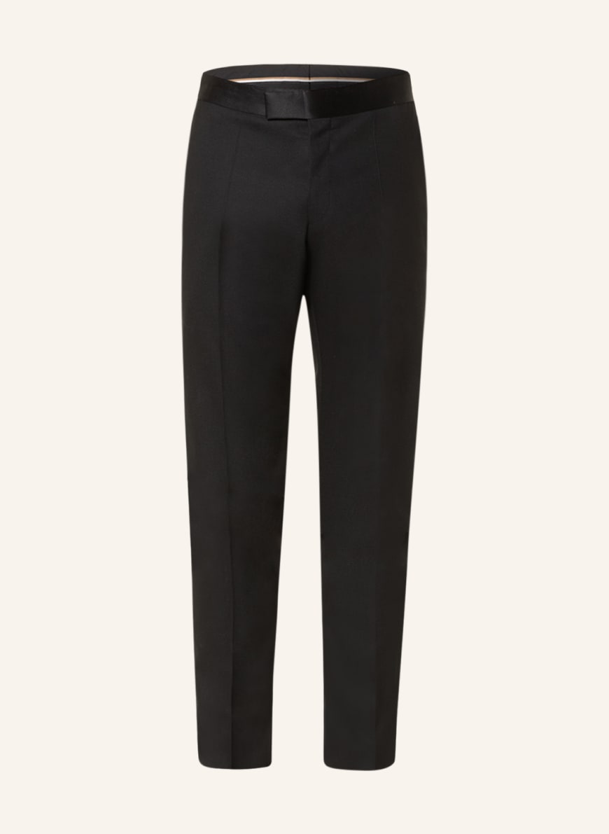 BOSS Satin pants GENIUS slim fit with tuxedo stripe , Color: BLACK (Image 1)
