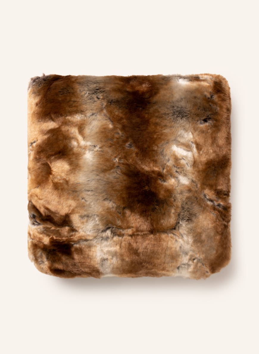 Star Home Faux fur decorative cushion, Color: BROWN/ CREAM (Image 1)