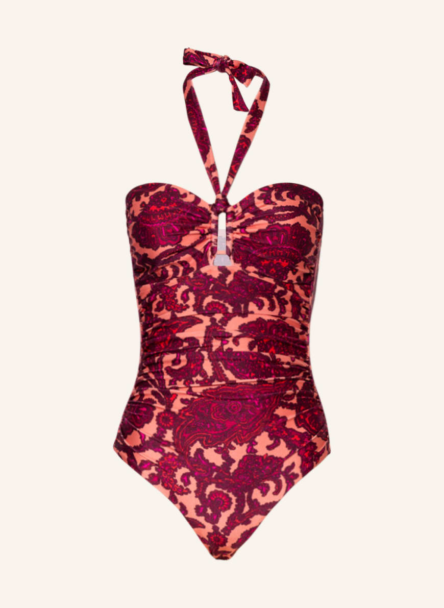 ZIMMERMANN Halter neck swimsuit, Color: LIGHT ORANGE/ DARK RED/ PINK (Image 1)