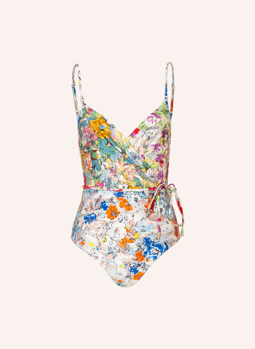 ZIMMERMANN Swimsuit CLOVER WRAP in wrap design, Color: BLUE/ GREEN/ YELLOW (Image 1)
