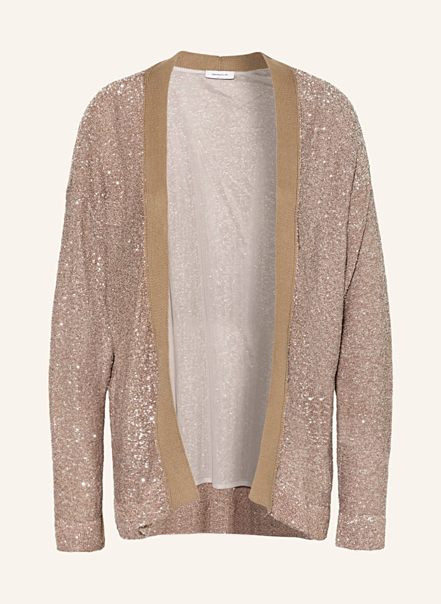 FABIANA FILIPPI Knit cardigan with sequins, Color: TAUPE (Image 1)