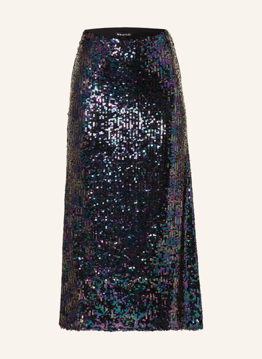 WHISTLES Skirt SALLY with sequins , Color: BLACK/ PURPLE(Image 1)