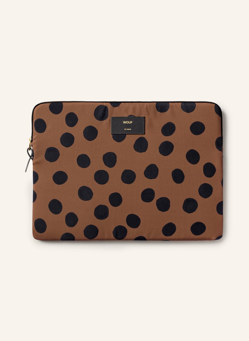 WOUF Laptop sleeve DOTS, Color: BROWN/ BLACK (Image 1)