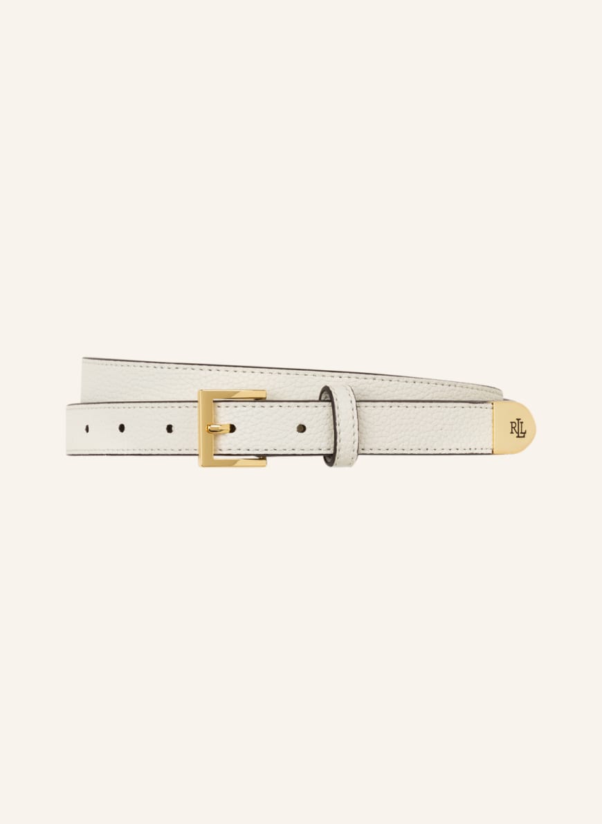LAUREN RALPH LAUREN Leather belt, Color: WHITE (Image 1)