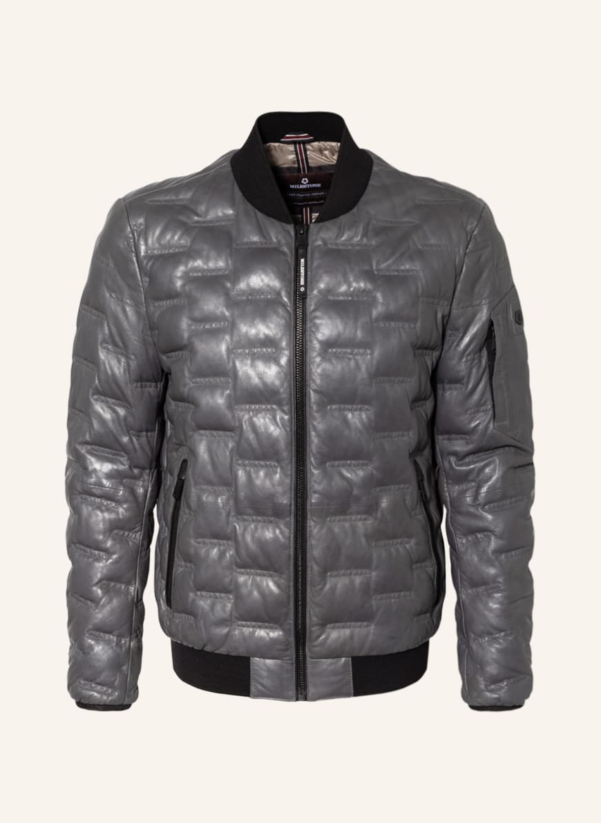 MILESTONE Leather jacket MS-ARON with SORONA® AURA insulation in dark ...