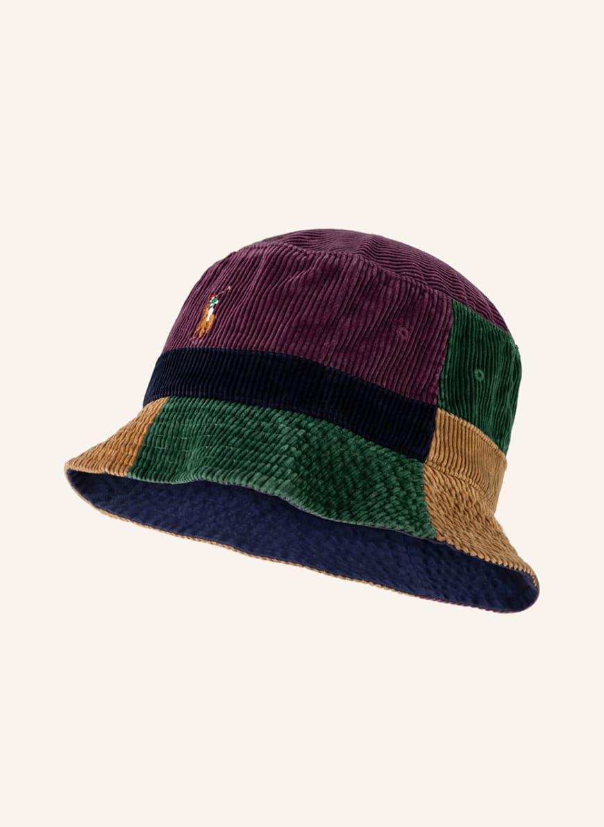 POLO RALPH LAUREN Bucket hat in corduroy , Color: FUCHSIA/ GREEN/ CAMEL (Image 1)