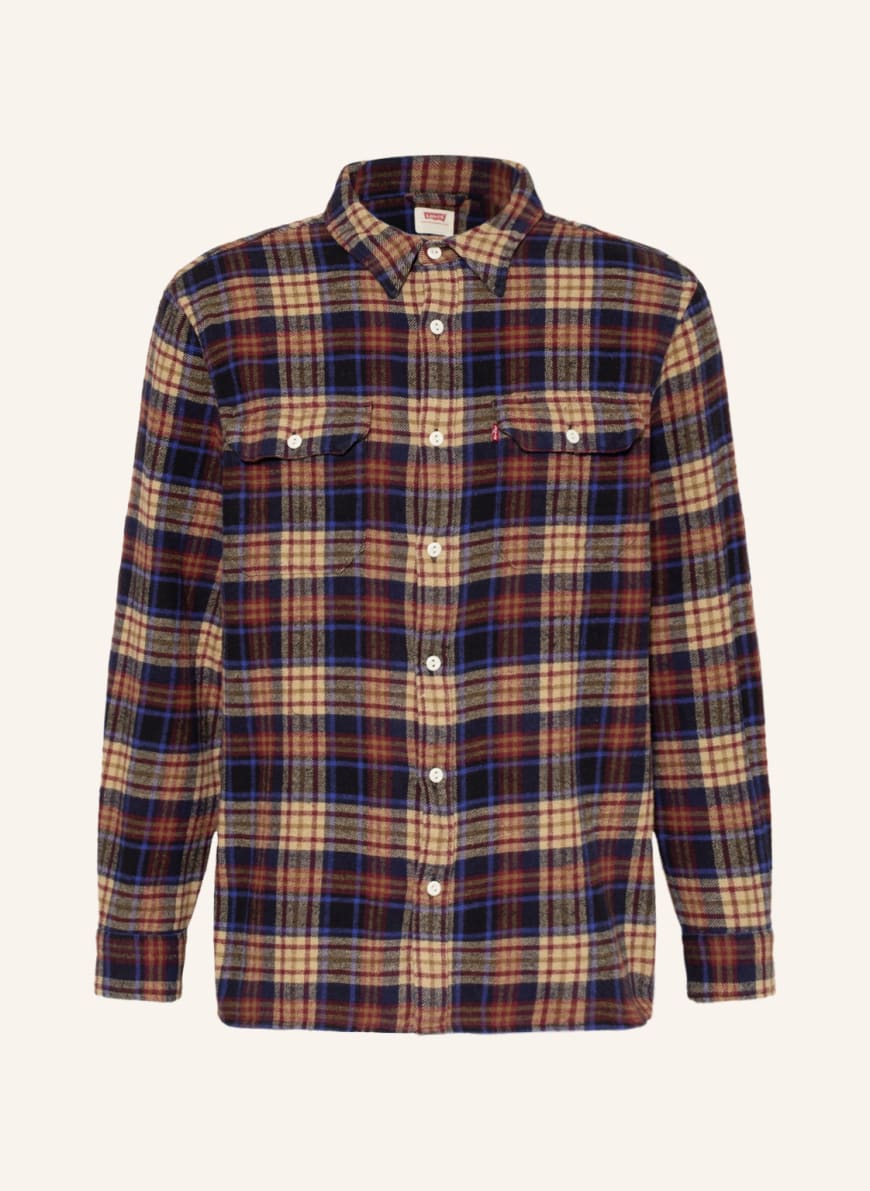 Levi's® Flannel shirt JACKSON WORKER relaxed fit, Color: CAMEL/ DARK RED/ DARK BLUE(Image 1)
