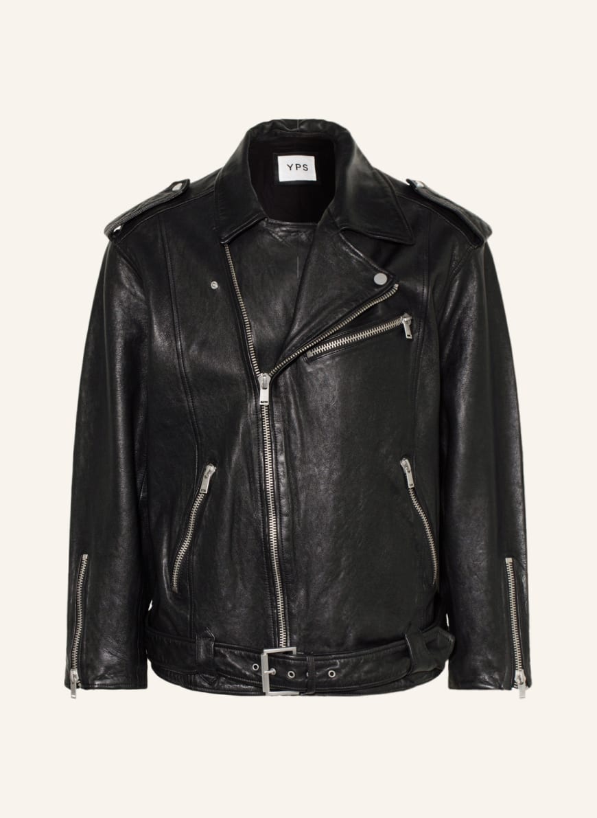 YOUNG POETS Leather jacket JAX VEG OVERSIZED 231, Color: BLACK(Image 1)