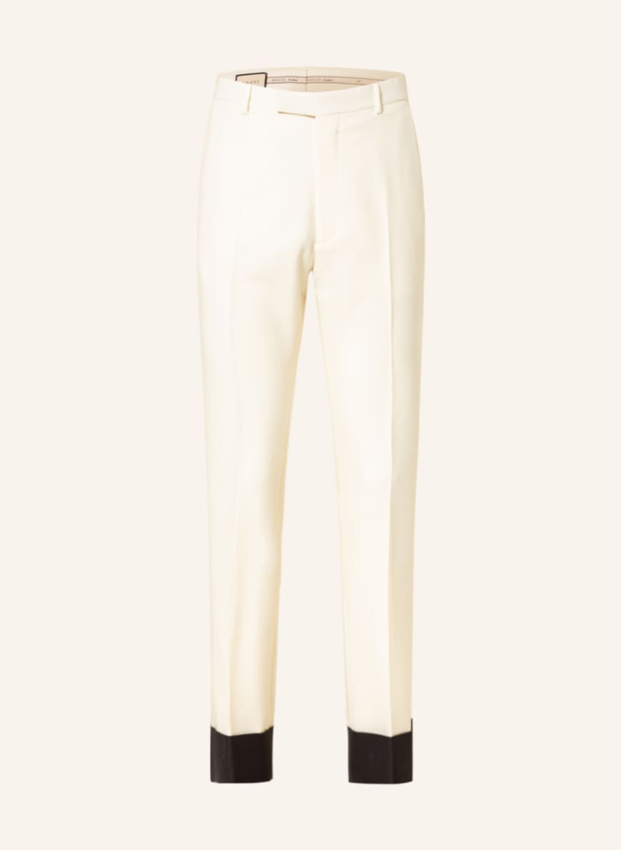 GUCCI Regular fit trousers with mohair, Color: ECRU/ BLACK (Image 1)