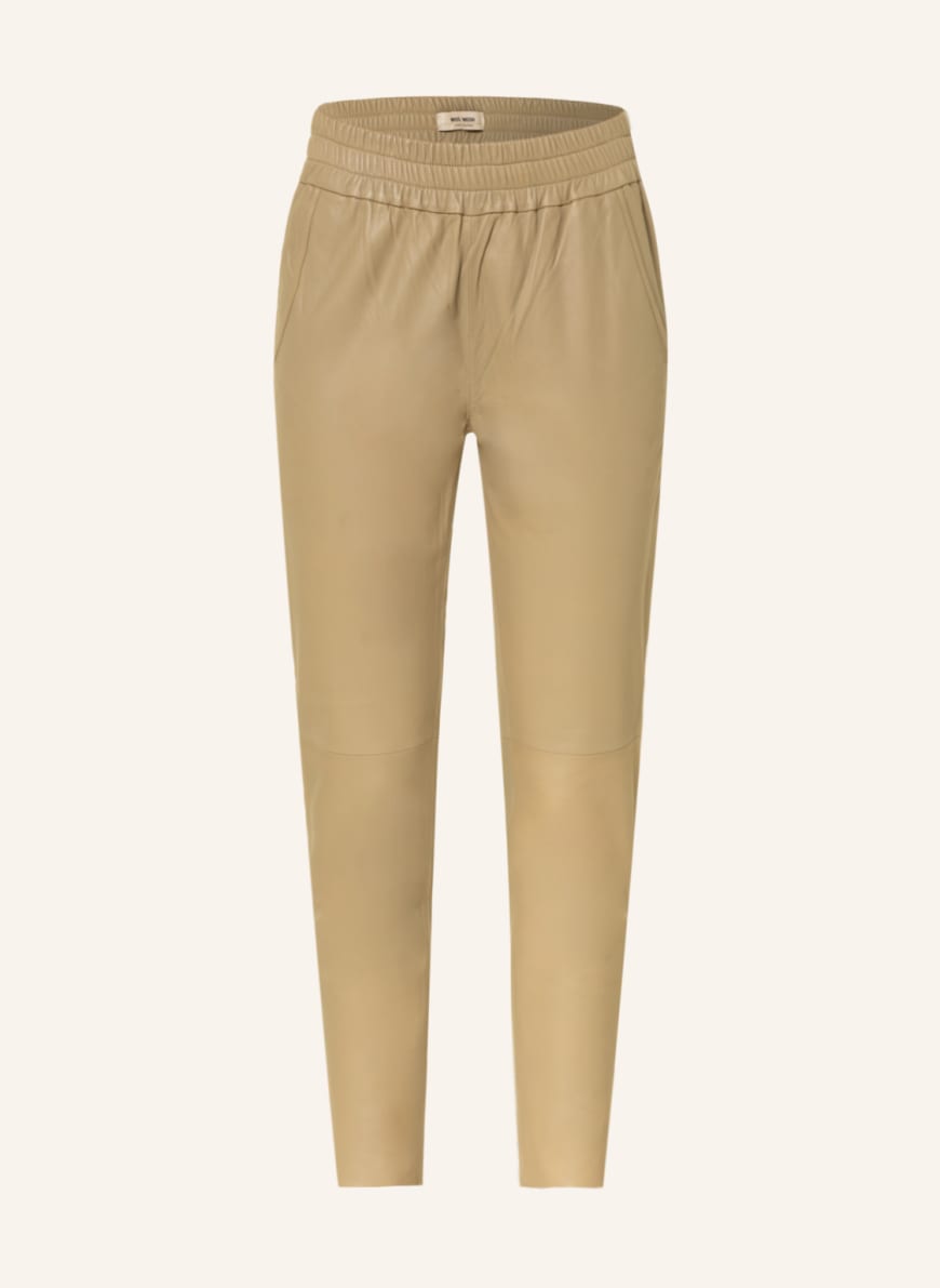 MOS MOSH Leather trousers ZABEL, Color: BEIGE(Image 1)