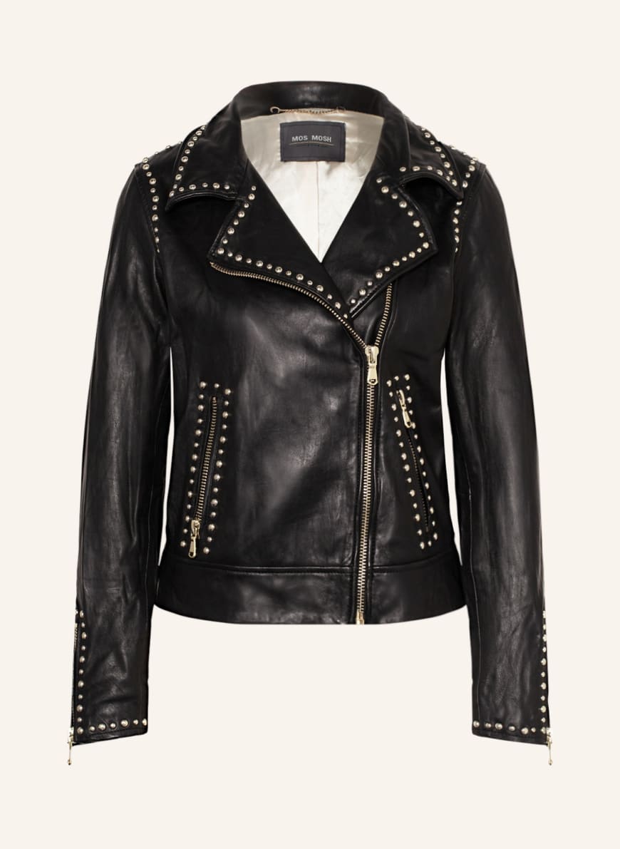 MOS MOSH Leather jacket REBELL, Color: BLACK(Image 1)