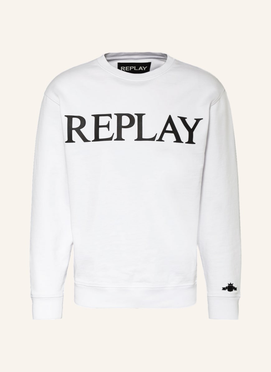 REPLAY Sweatshirt, Farbe: WEISS/ SCHWARZ(Bild 1)
