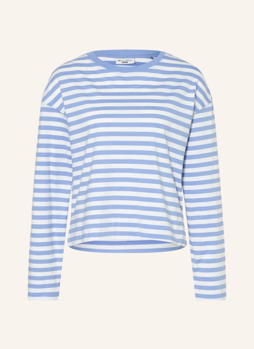 Marc O'Polo DENIM Long sleeve shirt, Color: WHITE/ LIGHT BLUE(Image 1)