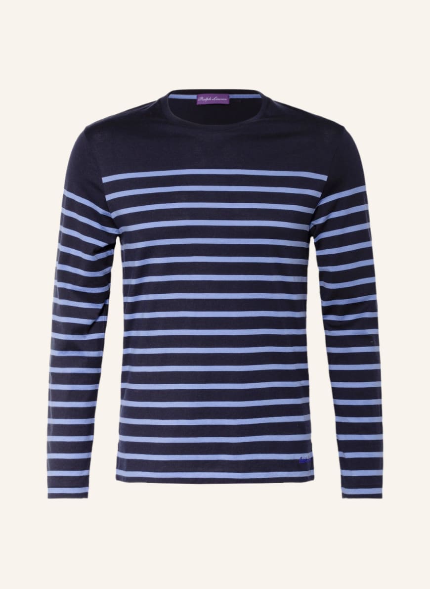 RALPH LAUREN PURPLE LABEL Koszulka z długim rękawem , Kolor: GRANATOWY/ JASNONIEBIESKI(Obrazek 1)