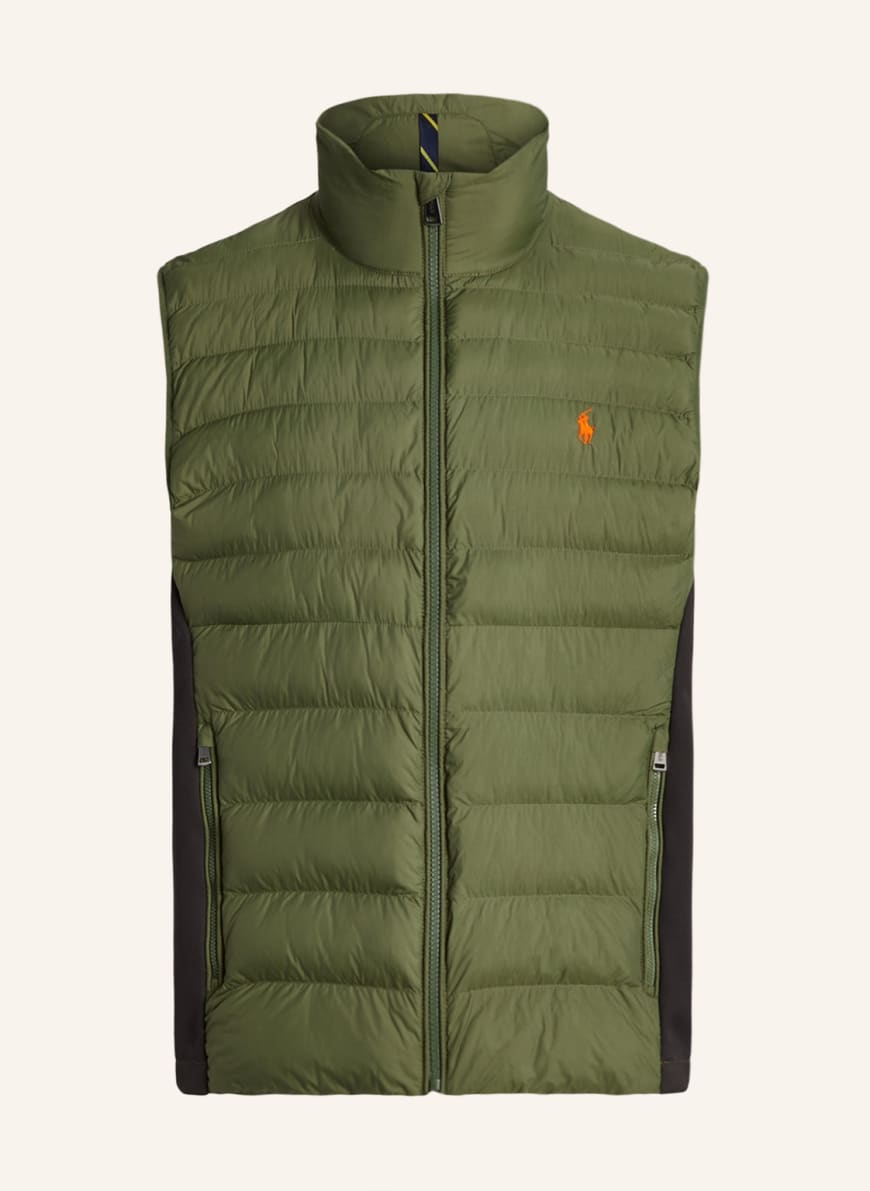 POLO RALPH LAUREN Quilted jacket in mixed materials, Color: OLIVE/ BLACK(Image 1)