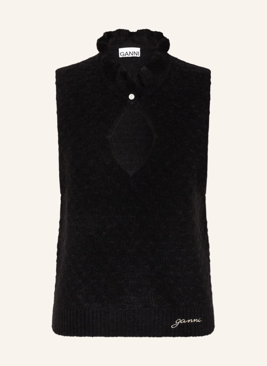 GANNI Sweater vest with alpaca , Color: BLACK (Image 1)