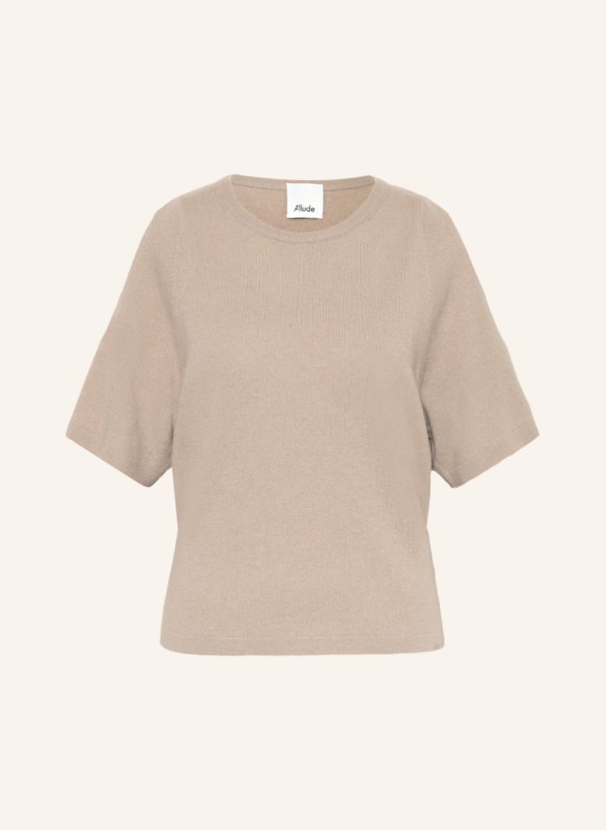 ALLUDE Knit shirt with cut-out and cashmere, Color: BEIGE(Image 1)