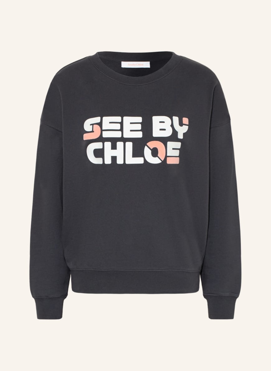 SEE BY CHLOÉ Sweatshirt, Color: DARK GRAY/ WHITE(Image 1)