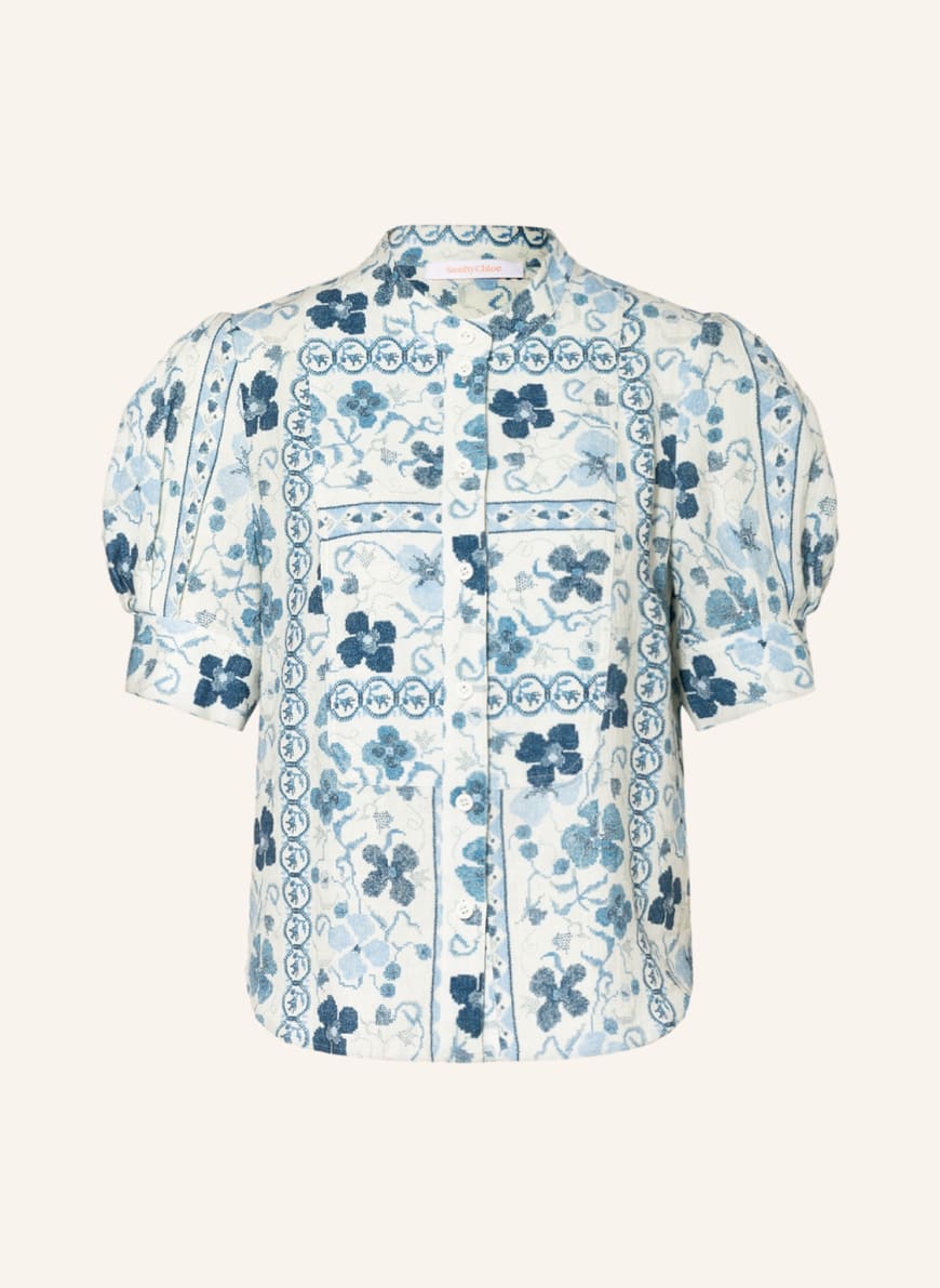 SEE BY CHLOÉ Bluse CARAVAN mit Leinen, Farbe: HELLBLAU/ BLAU(Bild 1)