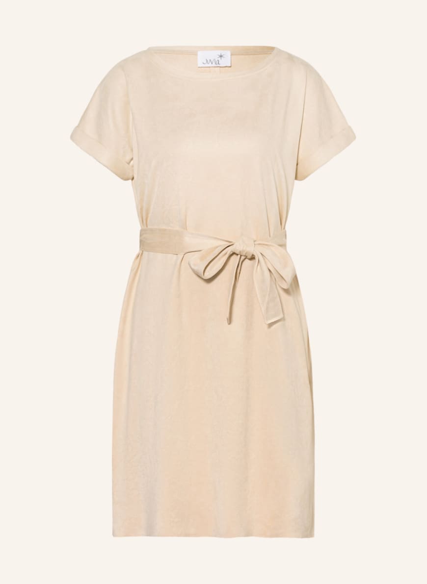 Juvia Wrap dress CORA in leather look, Color: BEIGE (Image 1)