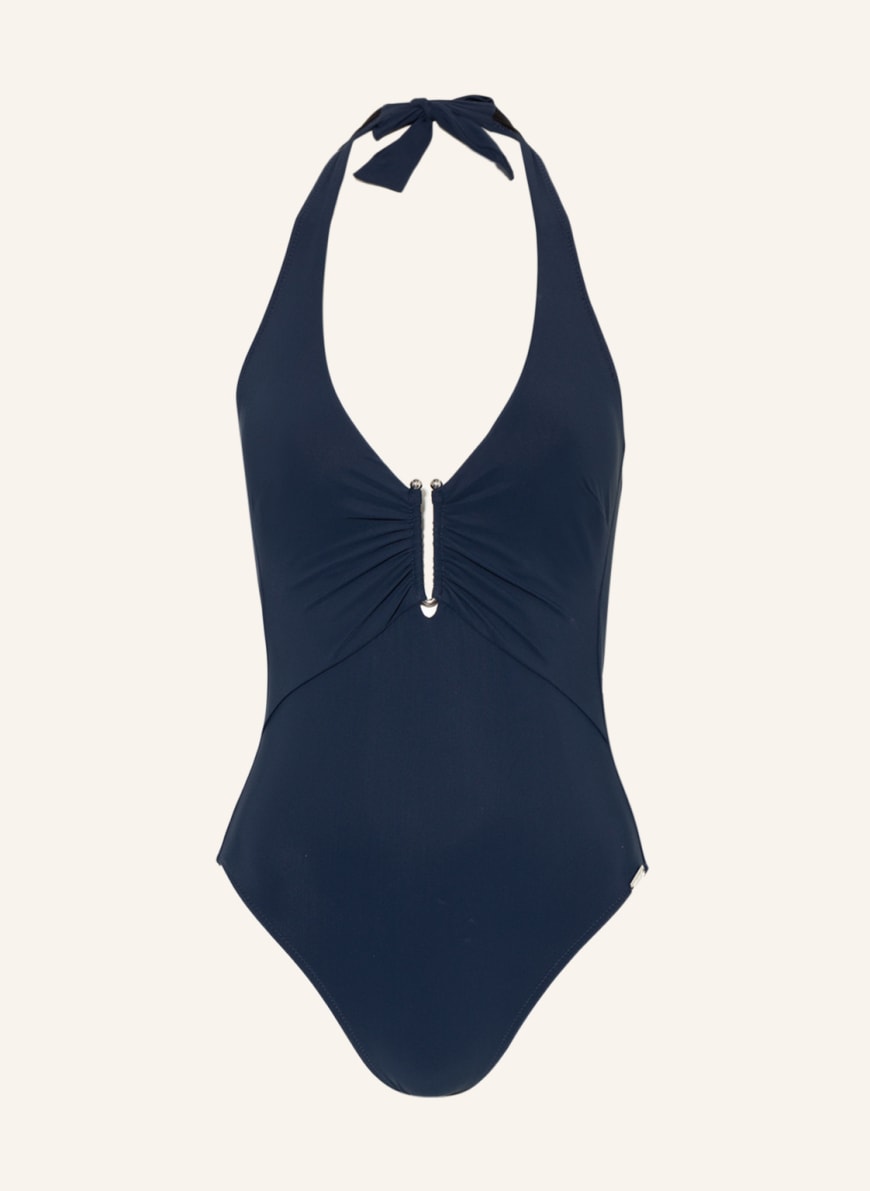 MARYAN MEHLHORN Halter neck swimsuit HONESTY, Color: DARK BLUE (Image 1)
