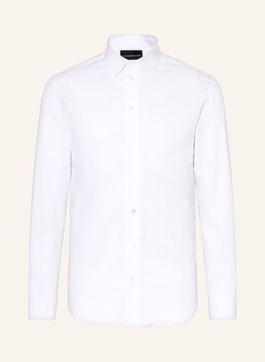 EMPORIO ARMANI Jacquard-Hemd Regular Fit, Farbe: WEISS(Bild 1)