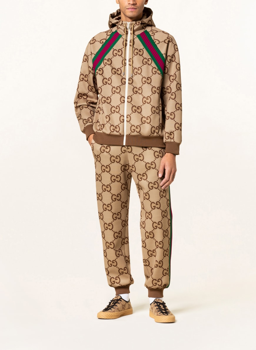 GUCCI Pants in jogger style with tuxedo stripes in 2270 beige/ebony/mc |  Breuninger
