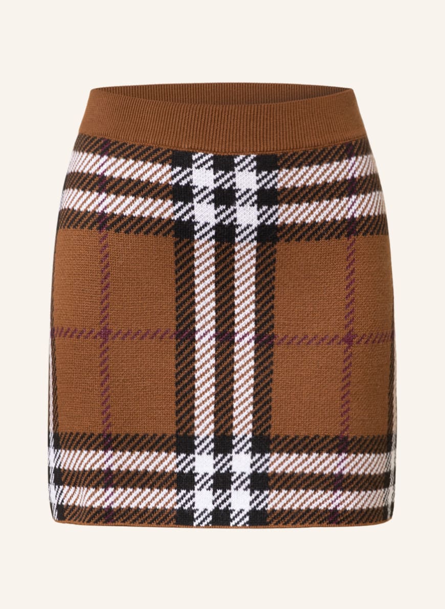 BURBERRY Knit skirt KIANDRA in brown/ black/ white | Breuninger