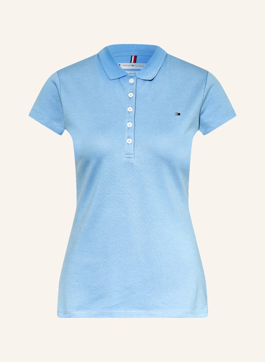 TOMMY HILFIGER Piqué-Poloshirt, Farbe: HELLBLAU (Bild 1)
