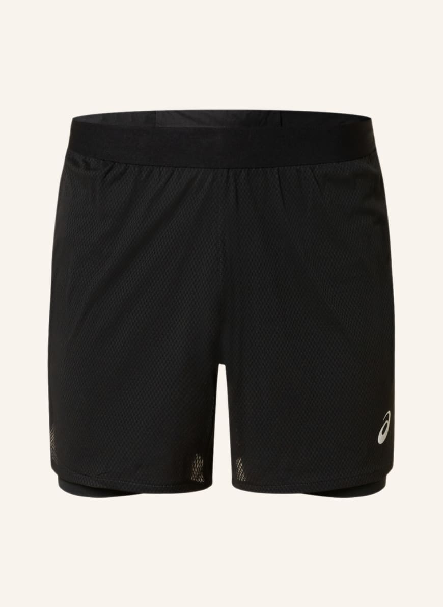 ASICS 2-in-1 running shorts VENTILATE, Color: BLACK (Image 1)