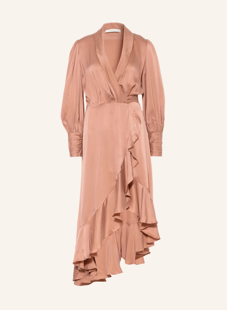 ZIMMERMANN Silk dress in wrap look, Color: SALMON (Image 1)