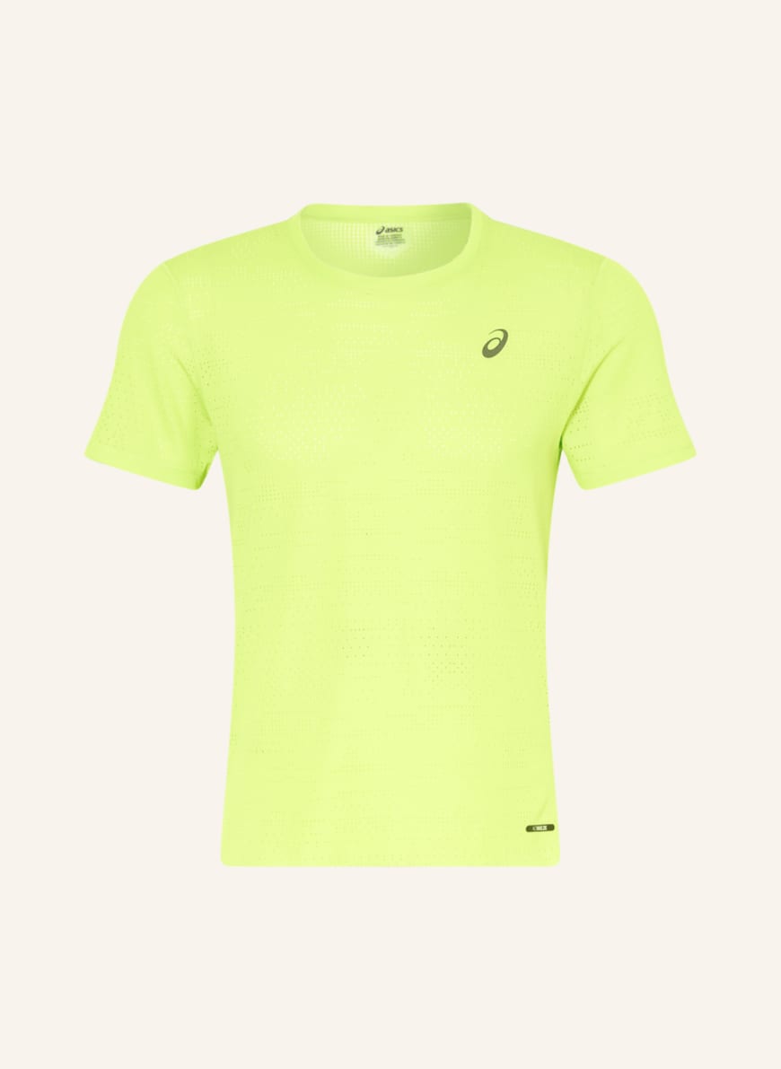 ASICS Running T-shirt VENTILATE 2.0 made of mesh, Color: NEON GREEN (Image 1)
