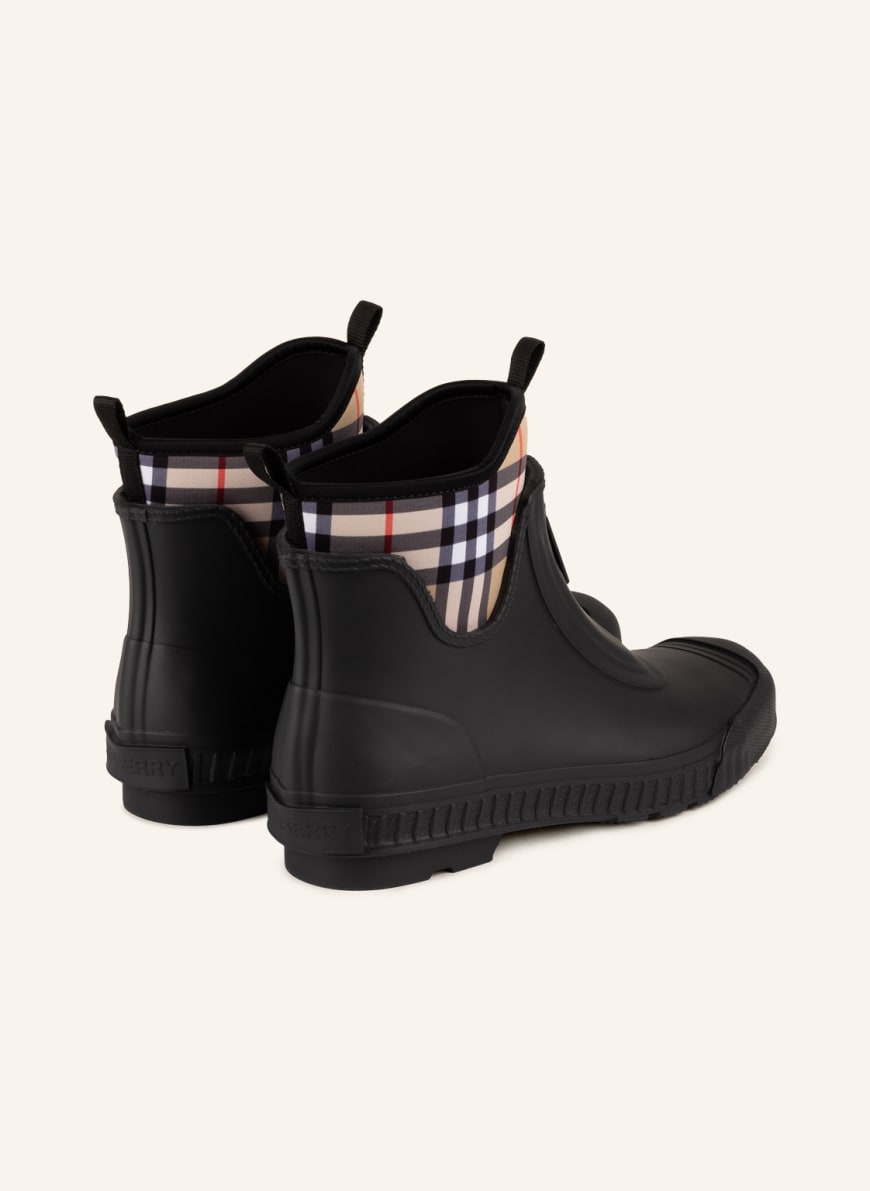 BURBERRY Rubber boots FLINTON in black beige