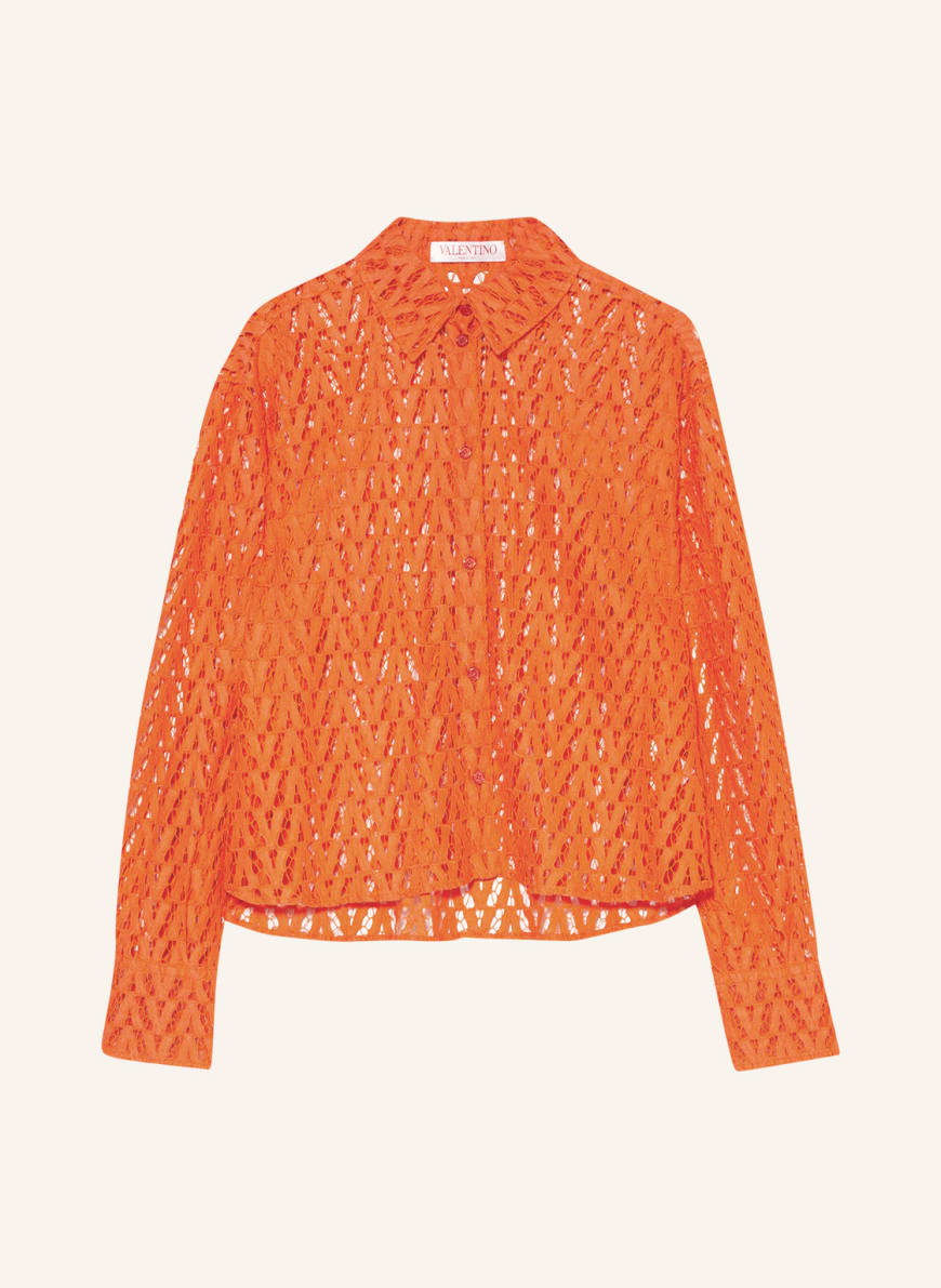VALENTINO Lace shirt blouse, Color: ORANGE(Image 1)