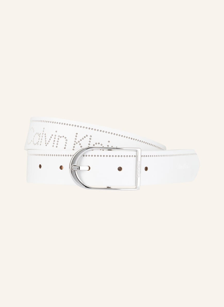 Calvin Klein Leather belt, Color: WHITE (Image 1)