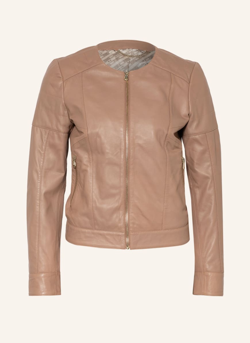 MOS MOSH Leather jacket GIANNA with studs, Color: LIGHT BROWN (Image 1)
