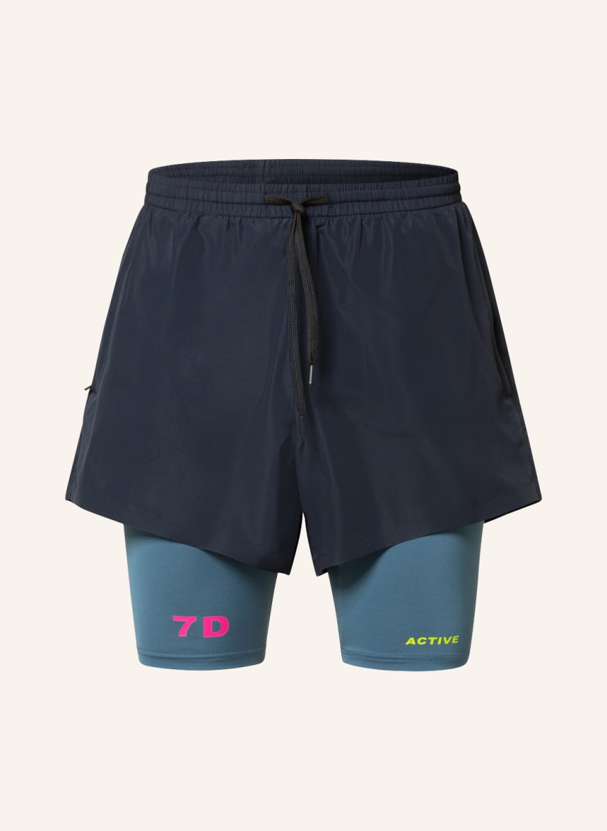 7 DAYS ACTIVE 2-in-1 shorts AGASSI, Color: DARK BLUE/ TEAL (Image 1)