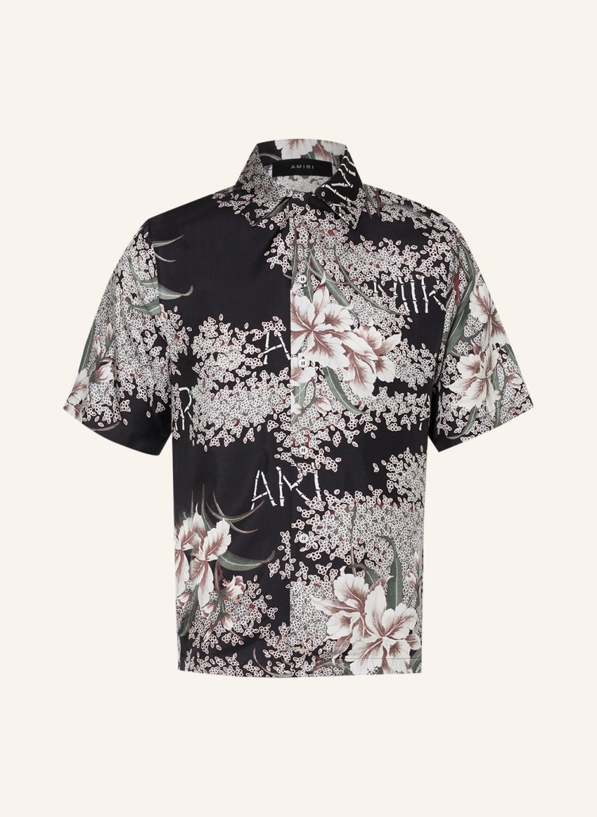 AMIRI Resort shirt in silk, Color: BLACK/ ECRU/ DARK BROWN (Image 1)