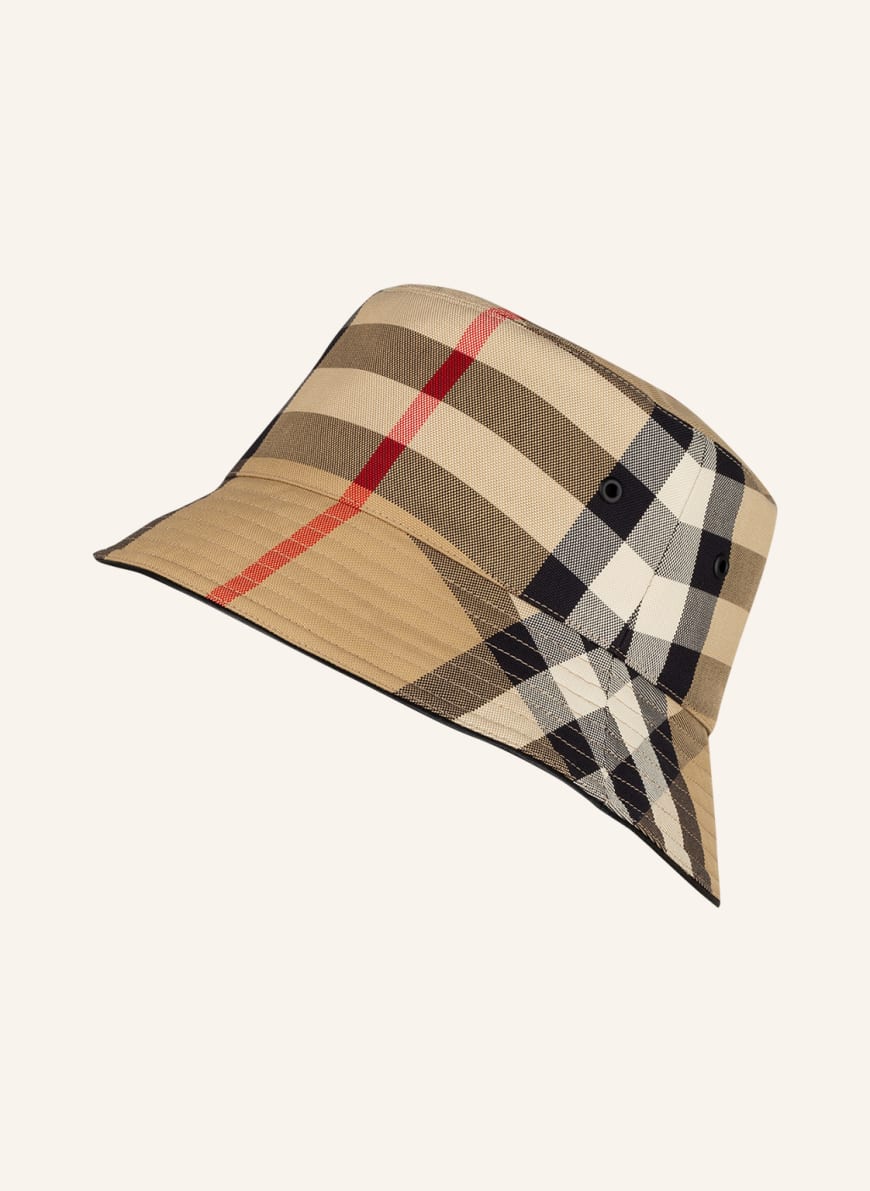 BURBERRY Bucket hat, Color: BEIGE/ BLACK/ RED (Image 1)